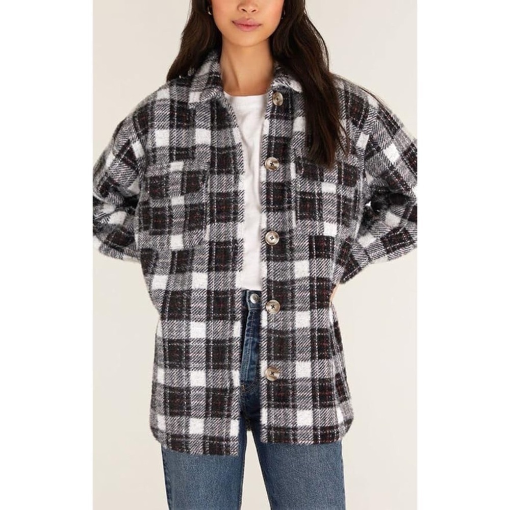 Z Supply Oversized Plaid Tucker Jacket Shacket Size XS Small